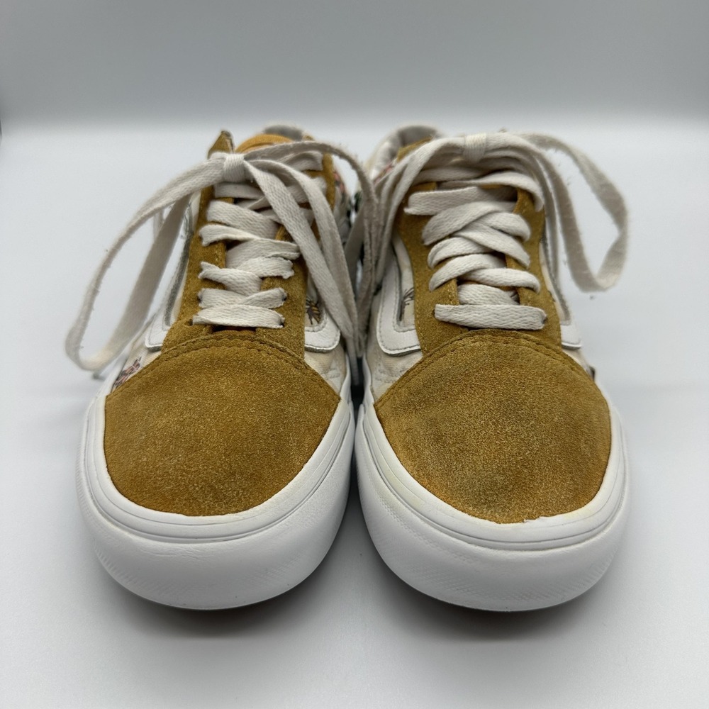 Vans Shoes Womens Size 6 Brown Floral Suede Canvas‎ Low Top Skateboard Sneakers